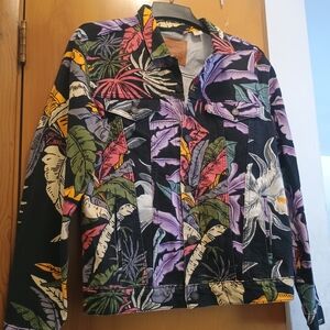 Levi Strauss & Co. Tropic Island Party Hawaiian Print Denim Trucker Jacket Large